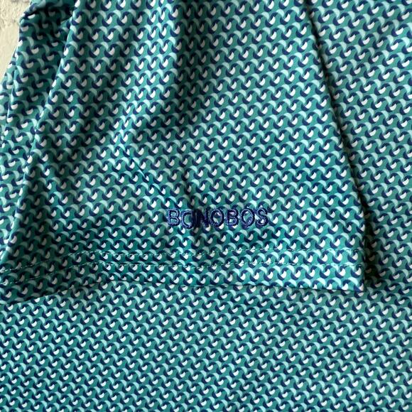 Bonobos Men's Golf Performance Polo Short Sleeve Shirt Sail Boat Pattern sz L - Picture 5 of 6